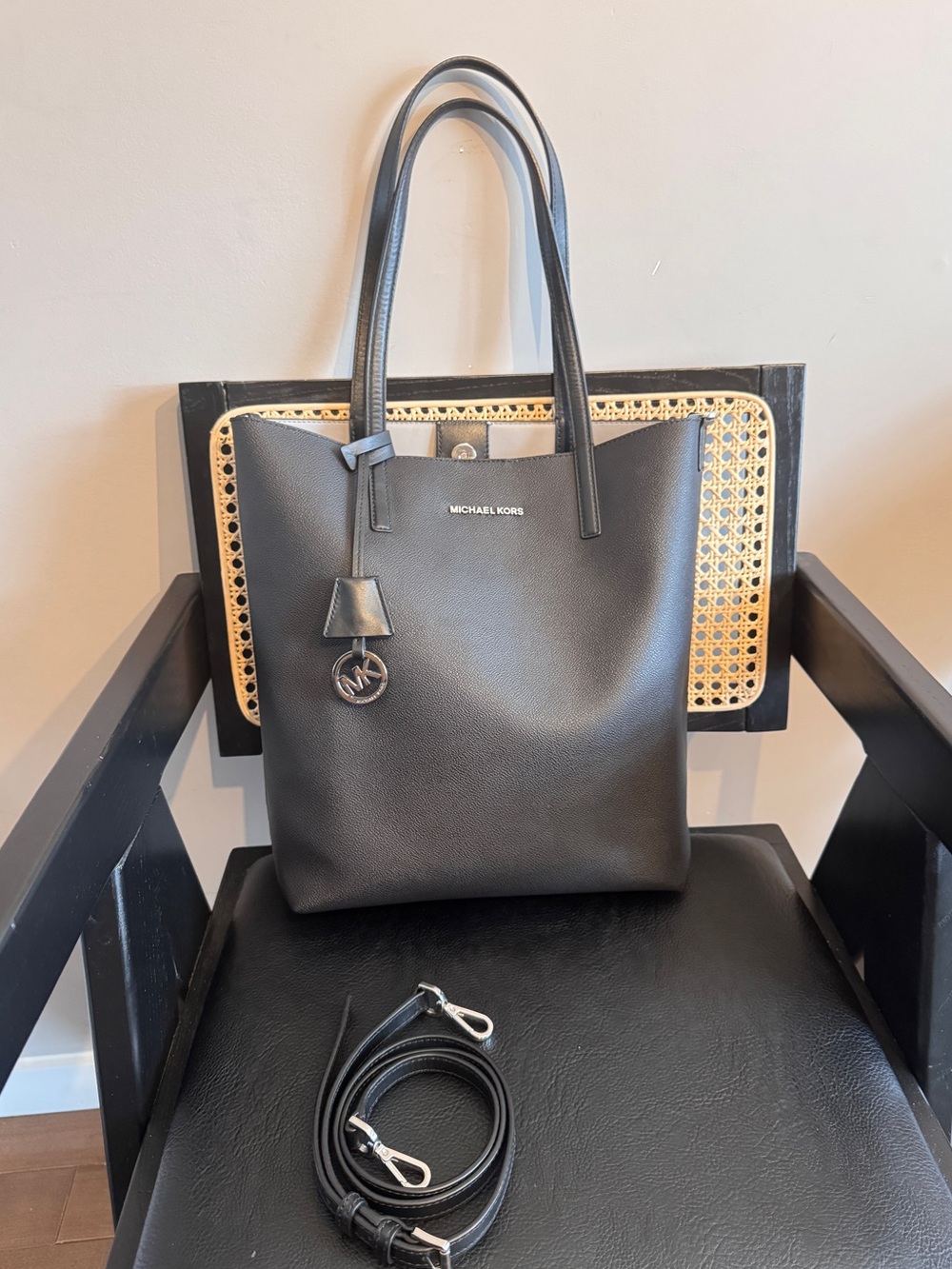 Mk Michael Kors bag leather tote with strap three in one - Picture 2 of 11
